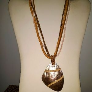 COLDWATER CREEK VERY PRETTY BEADED NECKLACE W/ REMOVABLE PENDANT